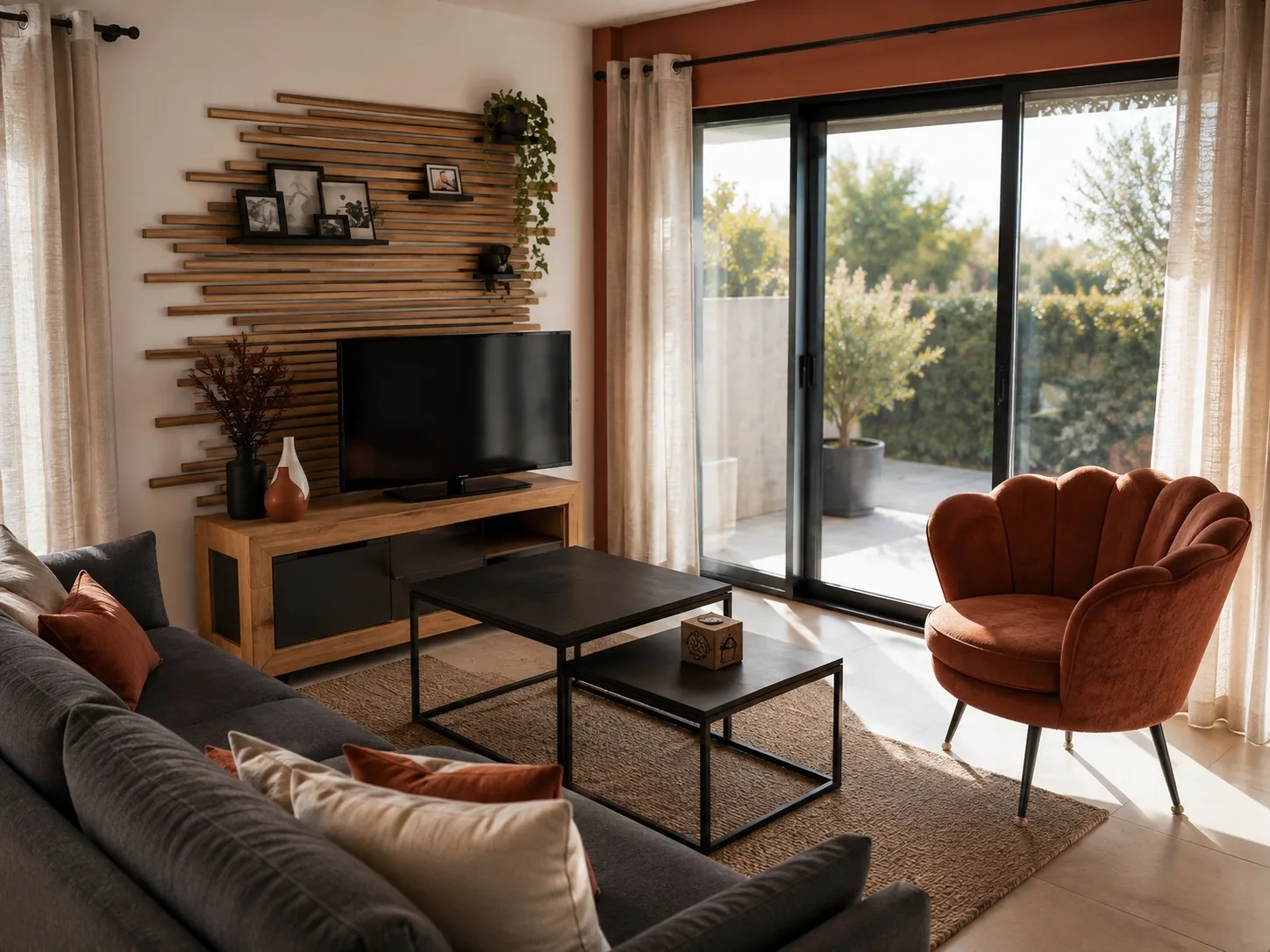 Aménagement intérieur d'une pièce de vie sur Nantes